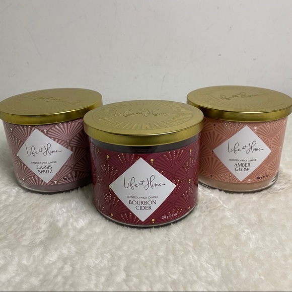 NEW 1 x 3 wick candle life at home - Cassis Spritz, Amber Glow or Bourbon cider - Picture 6 of 6